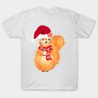 Silly Squirrel with a Christmas hat, gifts for teens, christmas gift, gift for teen, dancing gifts for girls T-Shirt